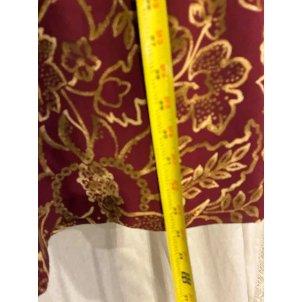 Leslie Fay Petite‎ Vintage 80s Floral Sheath Dress Burgundy Gold Size 6P